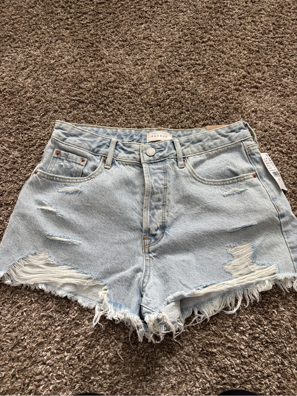 PacSun Light Wash Distressed Denim Shorts